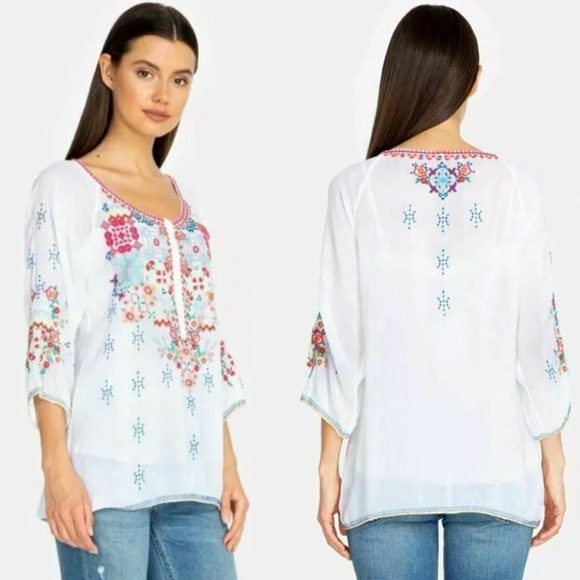 Johnny Was Tops - NWT Johnny Was Muna Embroidered Top